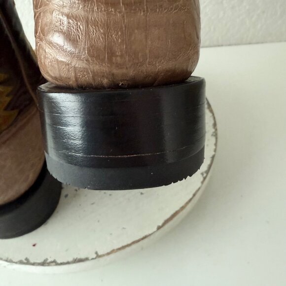 Rod Patrick Mens Cowboy Boots Size 11AAAA Brown Caiman Belly Western Square Toe - Picture 5 of 16